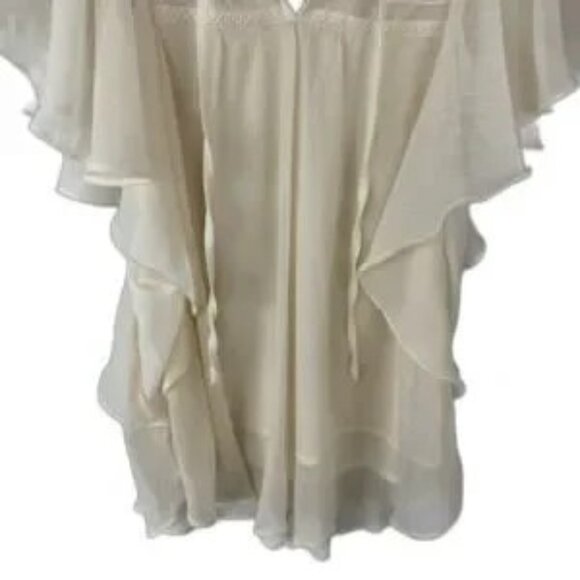 Mudd Cream Lace Prairie Blouse Size Medium Cottagecore Cute Pretty Chic - Picture 8 of 13